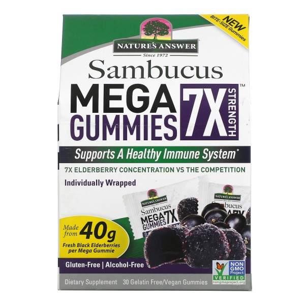 Nature's Answer Sambucus Mega Gummies 7XStrength ч...