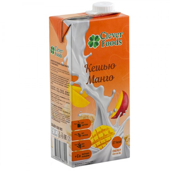 Clever Foods Напиток ореховый кешью `Манго` 1000 м...