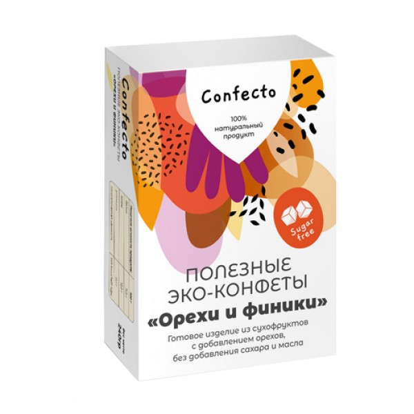 Confecto Эко-конфеты `Орехи и финики` 240 г
