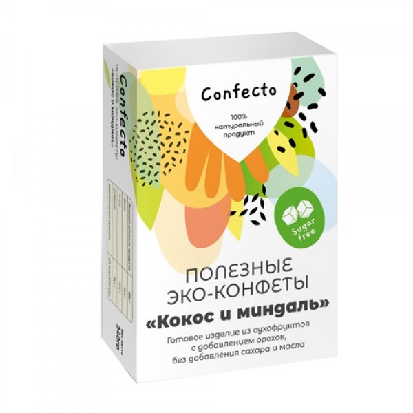 Confecto Эко-конфеты `Кокос и миндаль` 240 г