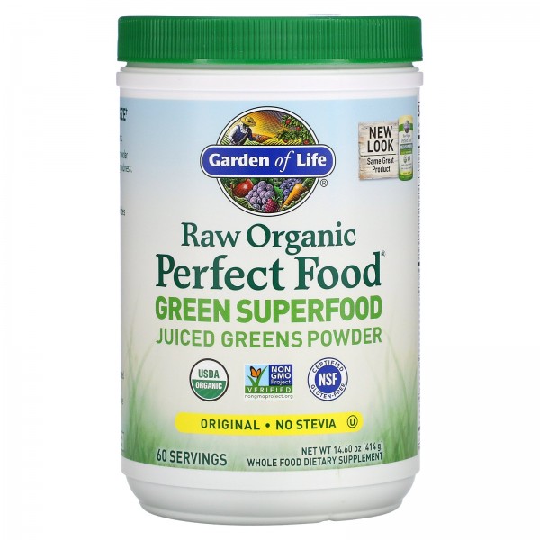 Garden of Life Raw Organic Perfect Food Green Superfood порошок сочной зелени классический вкус 414 г