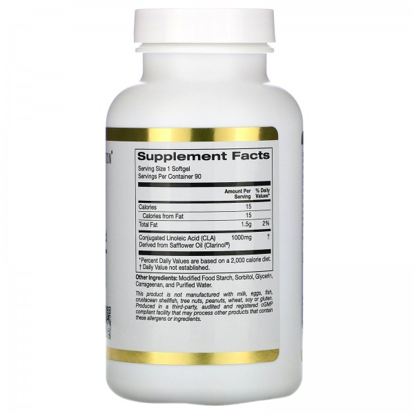 California Gold Nutrition Clarinol КЛК конъюгированная линолевая кислота 1000мг 90мягких таблеток