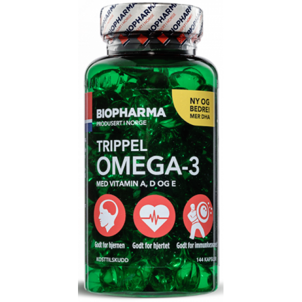 Biopharma Тройная Омега-3 с витаминами А,Д,Е 144 к...