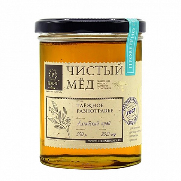 Peroni Мёд чистый 'Таёжное разнотравье' 500 г