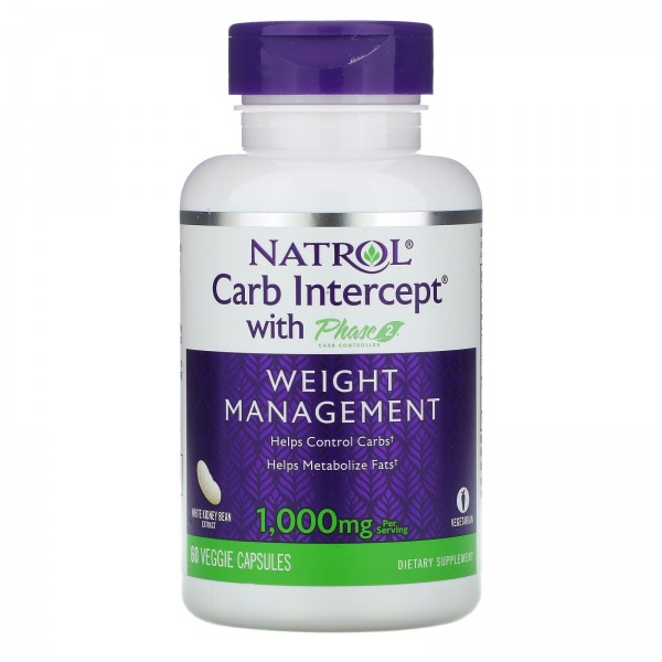Natrol Carb Intercept с Phase2 CarbController 1000мг 60растительных капсул