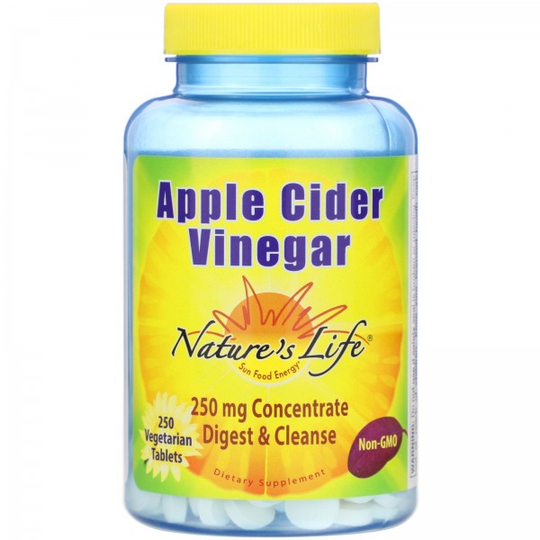 Nature's Life Apple Cider Vinegar 250 mg 250 Veget...