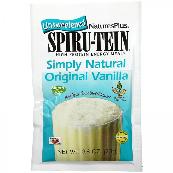 Nature's Plus Spiru-Tein High Protein Energy Meal Unsweetened Vanilla 8 Packets 0.8 oz (23 g) Each