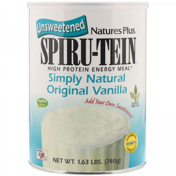 Nature's Plus Spiru-Tein питательная добавка с высоким содержанием белка без сахара со вкусом натуральной ванили 740г (163фунта)