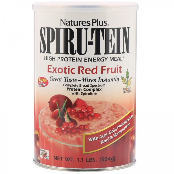 Nature's Plus Сыворотка Spiru-Tein питание с высоким содержанием белка экзотические красные ягоды 504 г