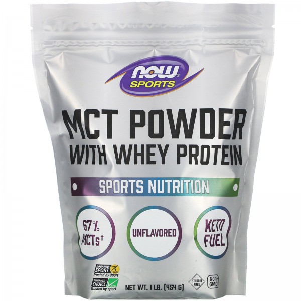 Now Foods Sports MCT Powder with Whey Protein Unflavored 1 lb (454 g)