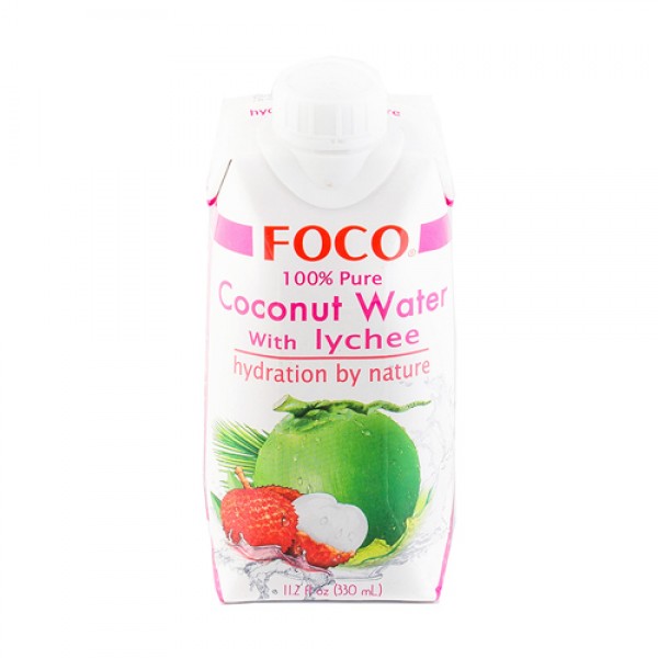 FOCO Кокосовая вода с соком личи 330 мл...