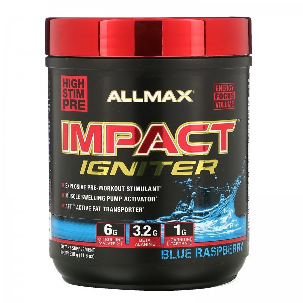 ALLMAX Nutrition IMPACT Igniter Pre-Workout Blue R...