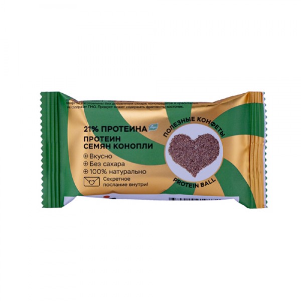 Jump Конфета орехово-фруктовая `Протеин семян конопли` 28 г