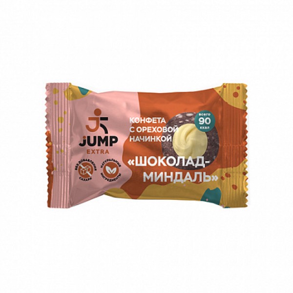 Jump Конфета `Шоколад-миндаль`, с ореховой начинкой 30 г