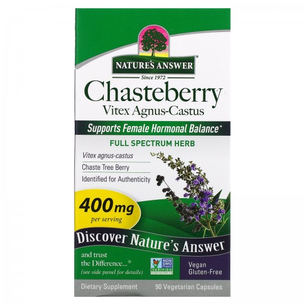 Nature's Answer Экстракт ягод витекса Chasteberry Vitex Agnus-Castus 400 мг 90 вегетарианских капсул