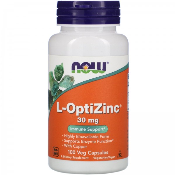 Now Foods Цинк L-OptiZinc 30 мг 100 растительных к...