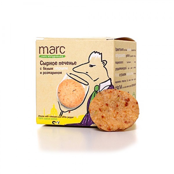 Marc 100% натурально Печенье `Сырное с белым перцем и розмарином` 50 г