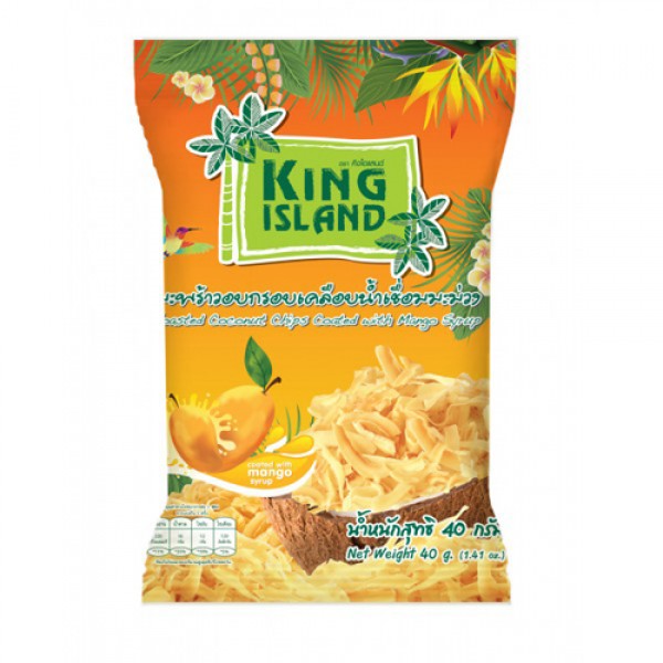 King Island Кокосовые чипсы с манго 40 г...