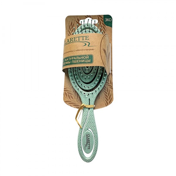 Clarette Щетка для волос из натуральной соломы, зелёная 130 г