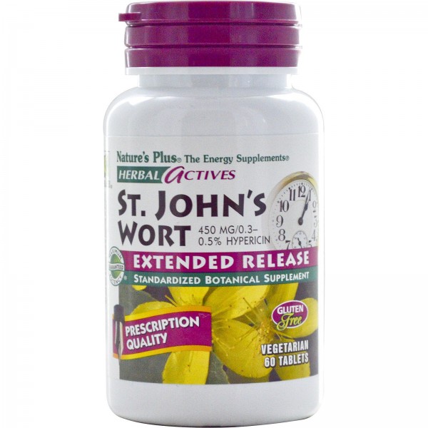 Nature's Plus Herbal Actives St. John's Wort 450 mg 60 Vegetarian Tablets