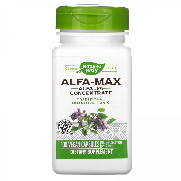 Nature's Way Alfa-Max Alfalfa Concentrate 840 mg 100 Vegan Capsules