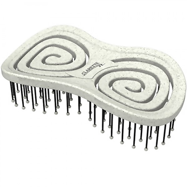 Clarette Щетка для волос из натуральной соломы компакт, бежевый 55 г