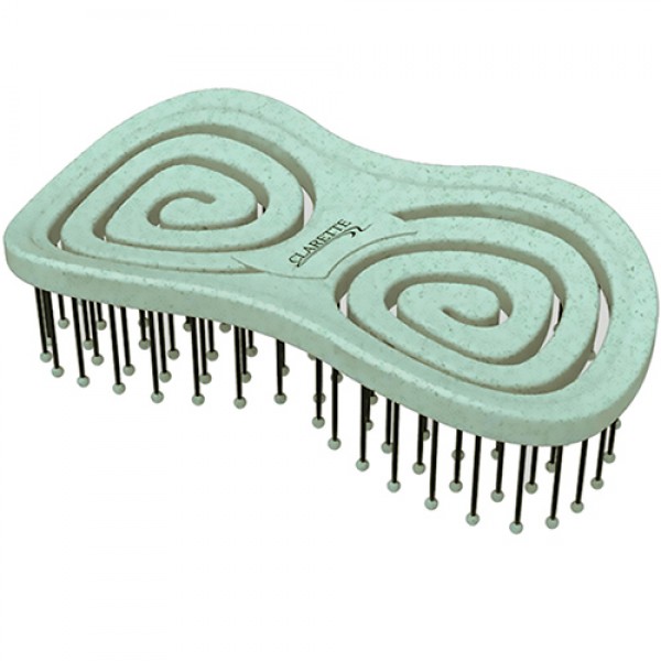 Clarette Щетка для волос из натуральной соломы компакт, зеленый 55 г