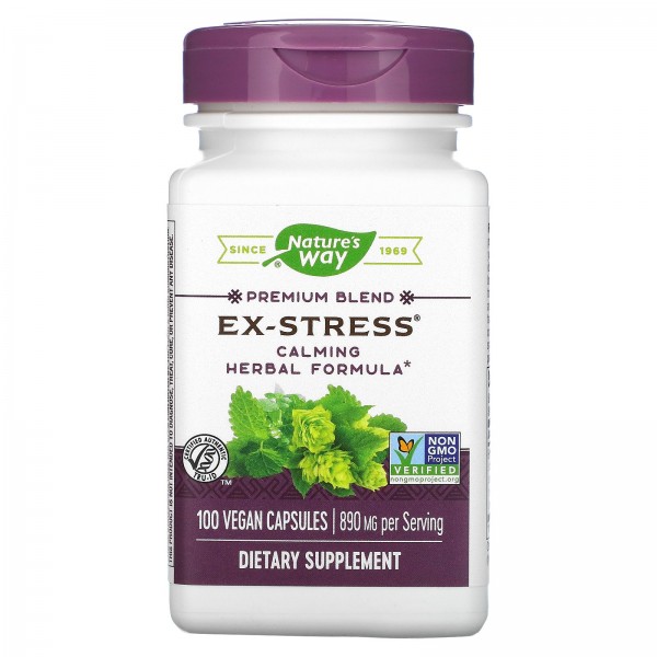 Nature's Way Ex-Stress успокаивающий растительный состав 445 мг 100 веганских капсул