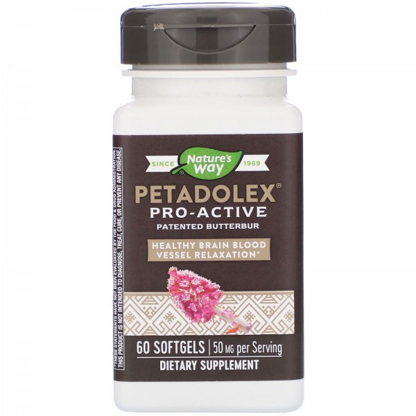 Nature's Way PETADOLEX Pro-Active белокопытник для здоровья вен 50 мг 60 капсул