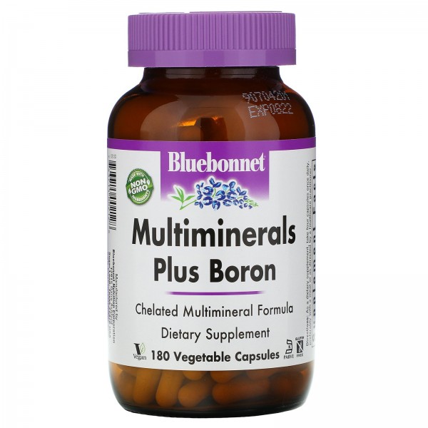 Bluebonnet Nutrition Multiminerals с бором 180 растительных капсул