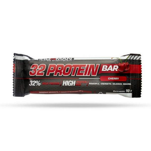 Ironman Батончик 32% Протеин 50 г Вишня-Тёмная глазурь