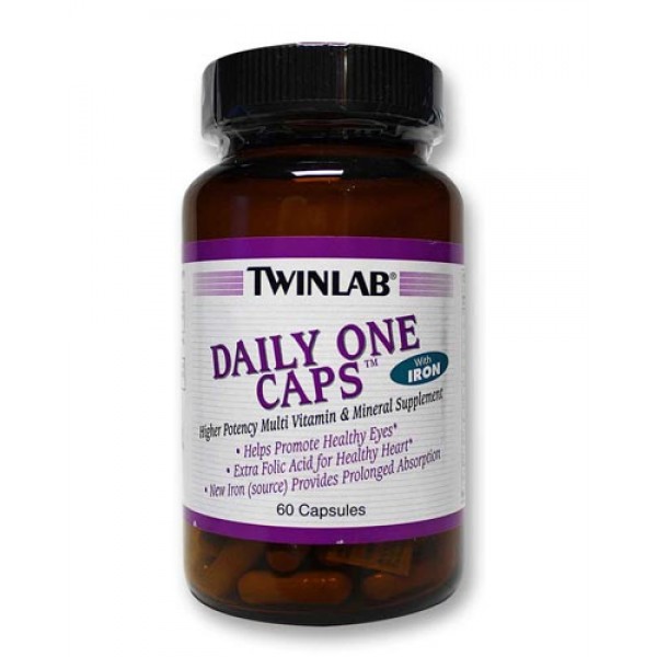 Twinlab Витамины Daily One с железом 60 капсул...