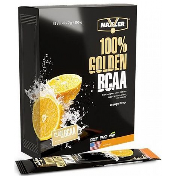 Maxler 100% Golden BCAA 15 шт x 7 г Апельсин...