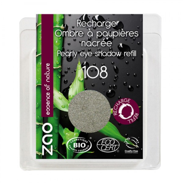 Zao make-up Тени для век, перламутровые 'Цвет 108 серо-зелёный жемчуг', сменный блок 3 г