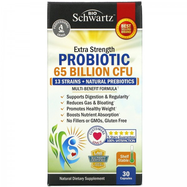 BioSchwartz Extra Strength Probiotic 65 Billion CFU 30 Capsules