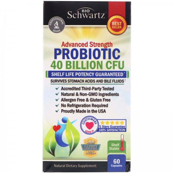 BioSchwartz пробиотик с улучшенной формулой 20млрд КОЕ 60 капсул