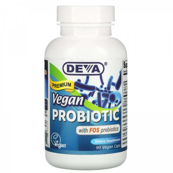 Deva Веган пробиотик с пребиоткиом FOS 90 веган капсул