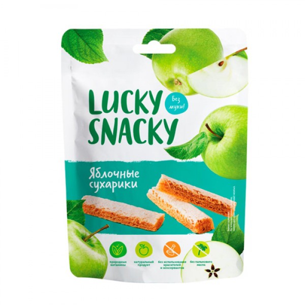 Lucky Snacky Сухарики из пастилы, яблочные 25 г...
