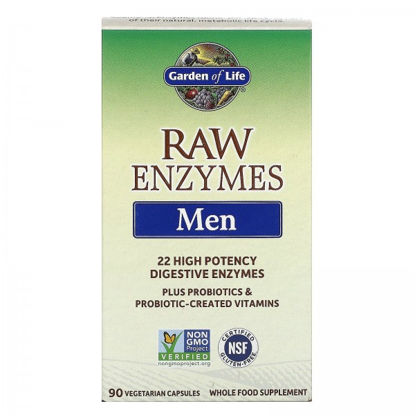 Garden of Life RAW Enzymes ферменты для мужчин 90 ...