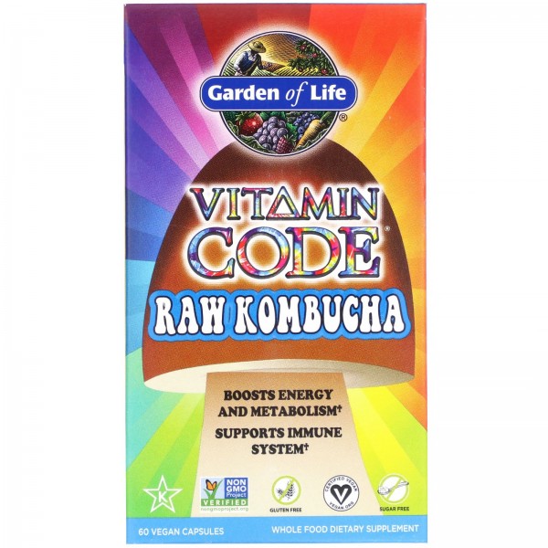 Garden of Life Витамин Code RAW Комбуча 60 веган к...