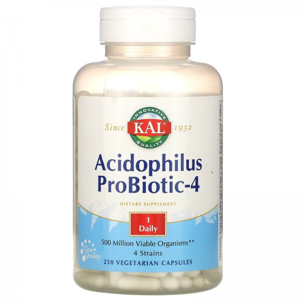 KAL Пробиотик ацидофилус-4 250 вегетарианских капс...