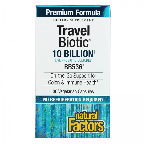Natural Factors Travel Biotic BB536 10 Billion 30 Vegetarian Capsules