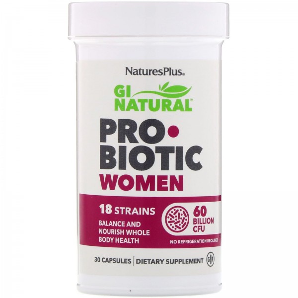 Nature's Plus Пробиотик GI Natural для женщин 60 млрд КОЕ 30 капсул
