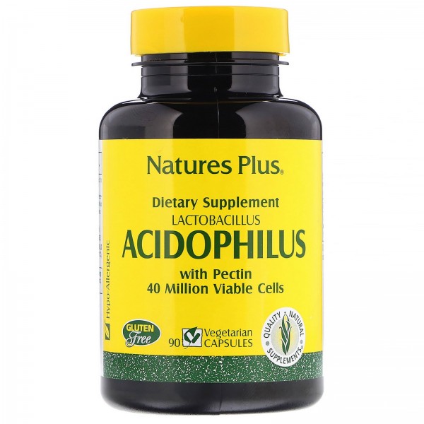 Nature's Plus Пробиотик Acidophilus с пектином 90 капсул