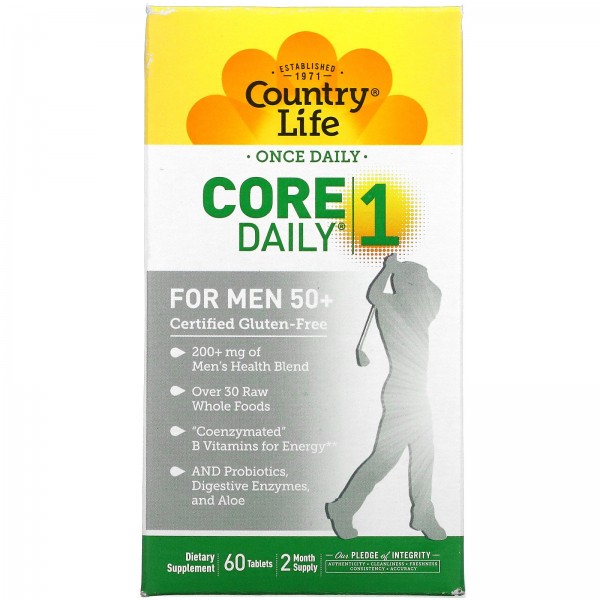 Country Life Core Daily-1 мультивитамины для мужчин старше 50 лет 60 таблеток