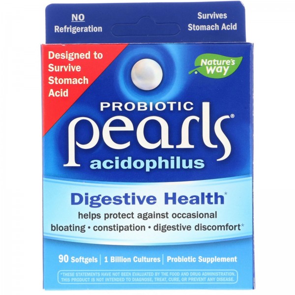 Nature's Way Пробиотик Probiotic Pearls Acidophilus 90 мягких желатиновых капсул
