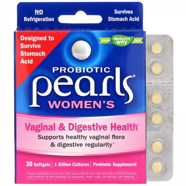 Nature's Way Пробиотик Probiotic Pearls для женщин вагинальное здоровье и здоровье кишечника 30 мягких капсул