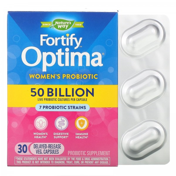 Nature's Way Пробиотик Fortify Optima для женщин 50 млрд КОЕ 30 вегетарианских капсул