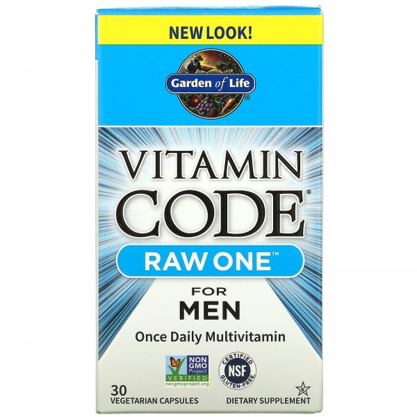 Garden of Life Vitamin Code Raw One For Men Once Daily Multivitamin 30 Vegetarian Capsules