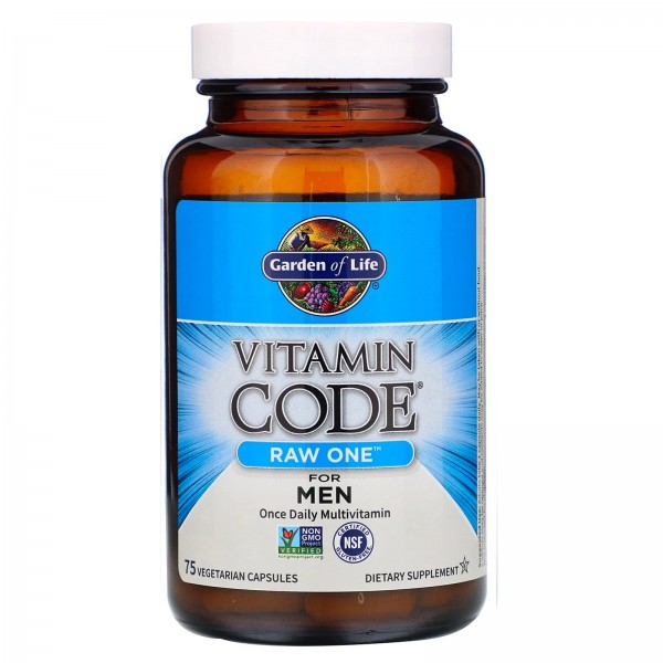 Garden of Life Витамин Code RAW One мультивитамины для мужчин 75 вегетарианских капсул